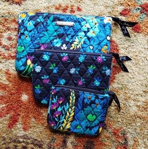 Vera Bradley Midnight Blues Cosmetic Trio